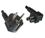 Cavo di rete Europa CEE 7/7 90° a C5 angolato, 0,75mm², VDE, nero, lunghezza 5,00m